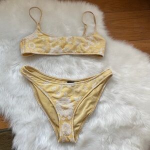 Triangl Swimwear Yellow Floral Bikini Set
